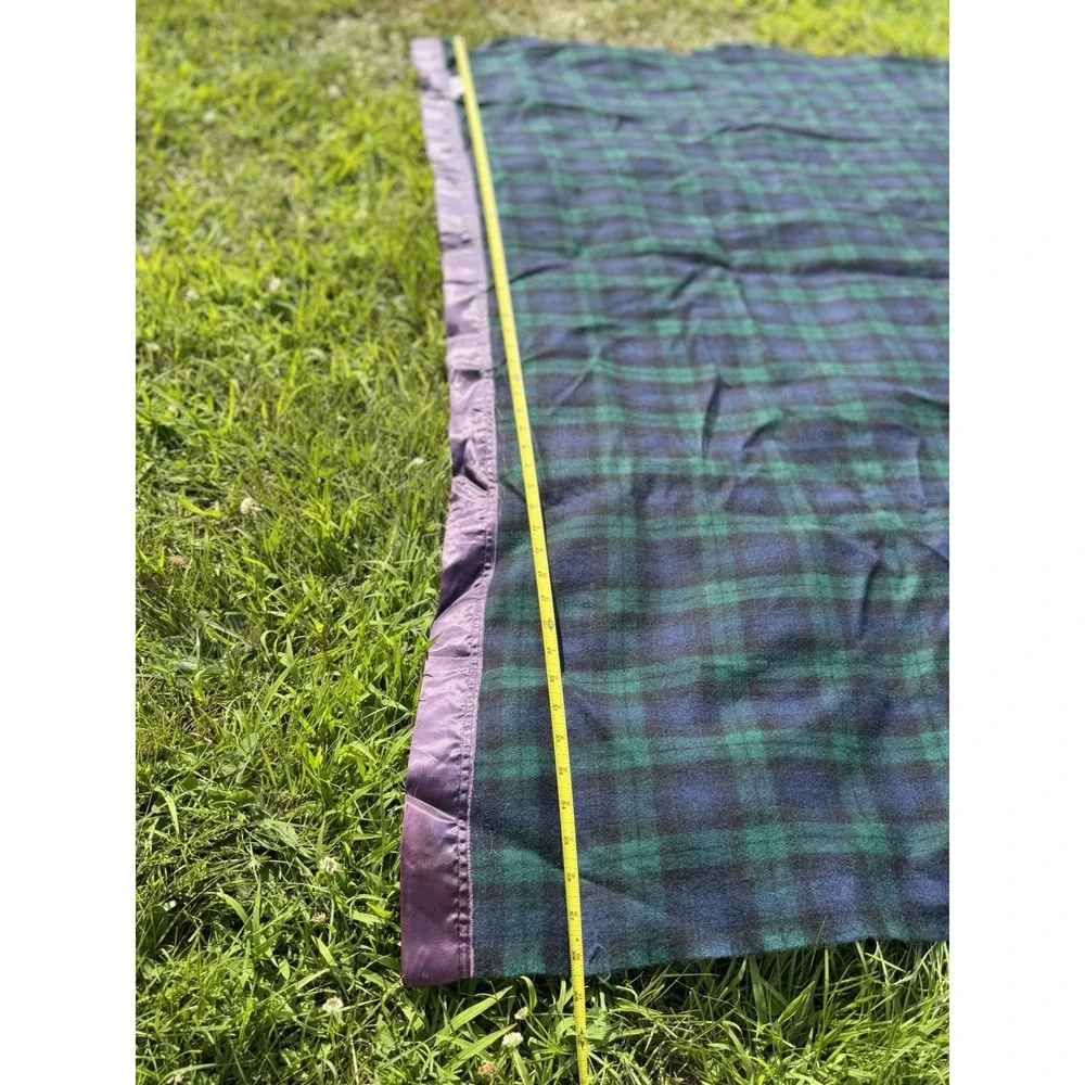 Vintage Satin Trim Amana Wool  Blanket 50X76